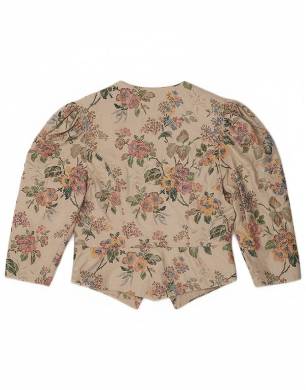 Giacca blazer da donna con maniche a 3/4 e 1 bottone Eger IT 42 Beige medio floreale