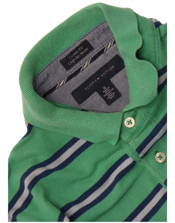 Polo da uomo su misura Tommy Hilfiger a righe verde medio