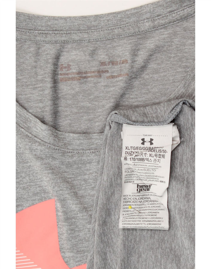 Maglietta grafica da donna Under Armour Top UK 18 XL Poliestere chiazzato grigio