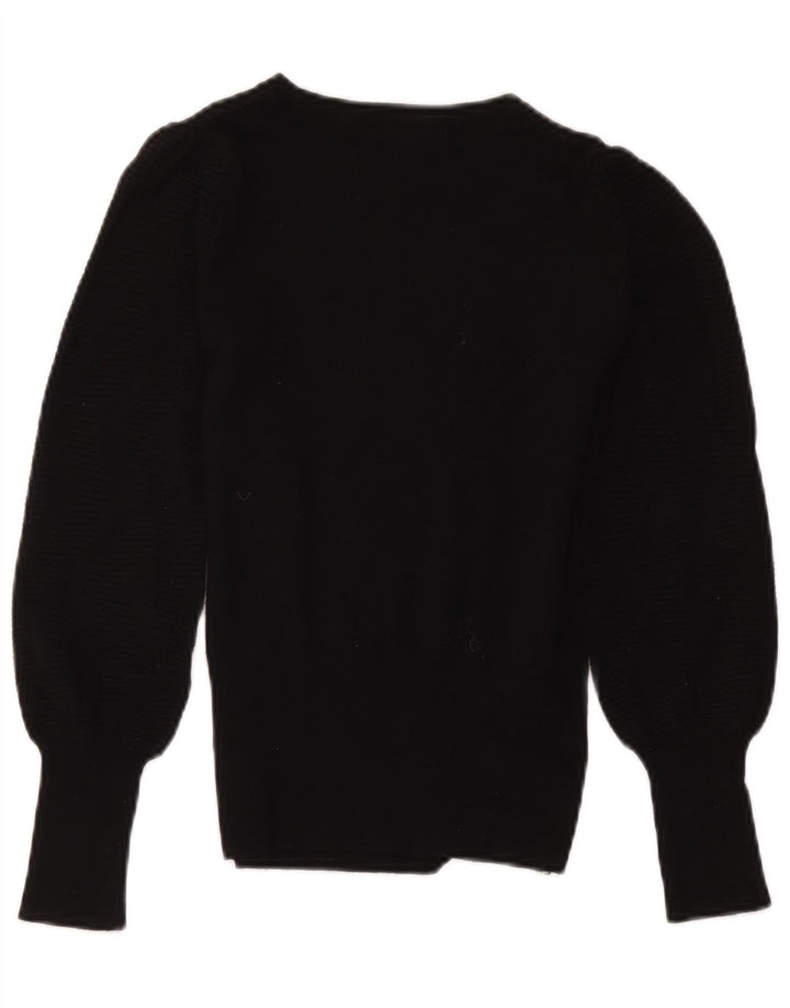 Maglione maglione girocollo da donna Marks & Spencer UK 10 piccolo nero classico
