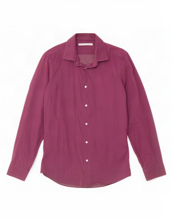 Camicia da uomo French Connection taglia 15 cotone maculato viola medio