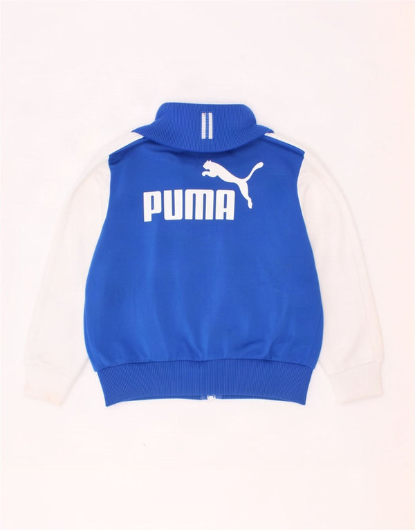 Giacca da tuta grafica da ragazzo Puma 3-4 anni in poliestere color block blu