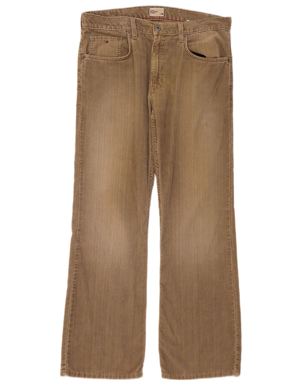Pantaloni di velluto a coste bootcut da donna Tommy Hilfiger W34 L32 cotone beige