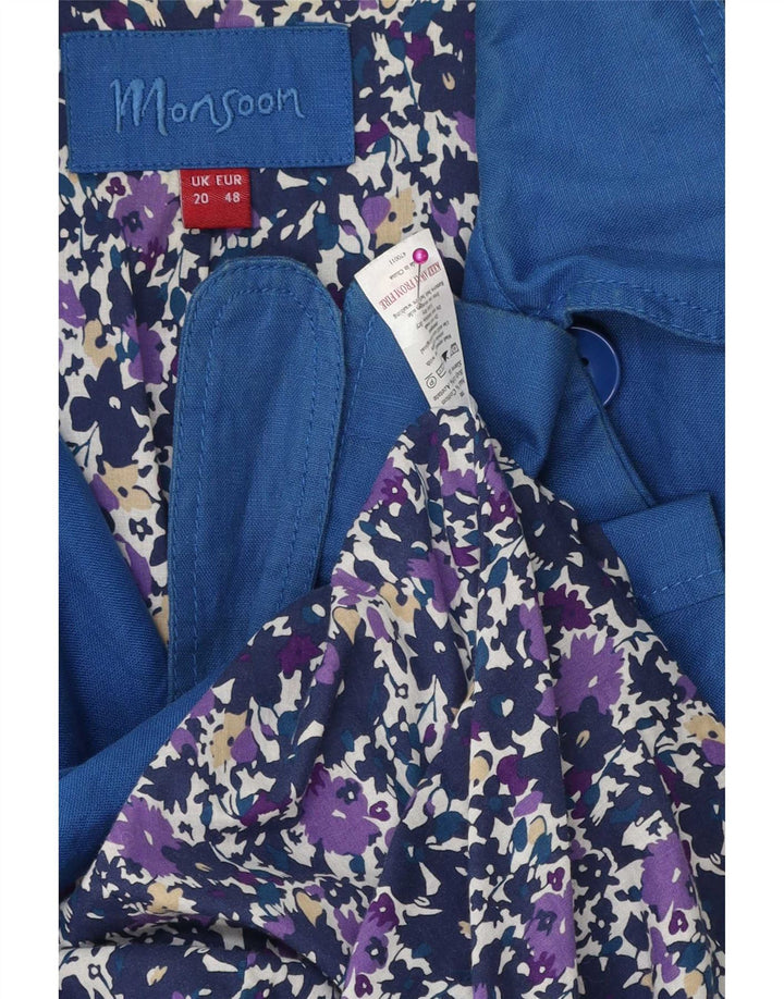 Trench da donna Monsoon UK 20 2XL Lino blu