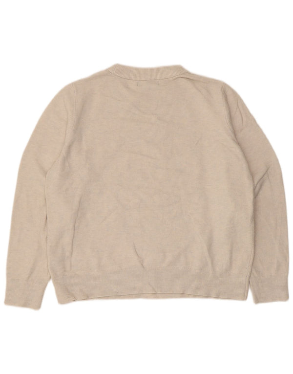 Marks & Spencer Womens Crew Neck Jumper Sweater UK 14 Medium Beige