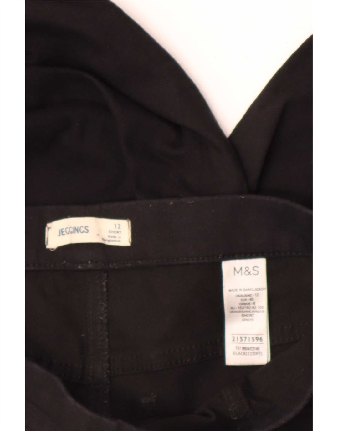 Jeans Jeggings da donna Marks & Spencer UK 12 Medio W30 L28 Cotone nero