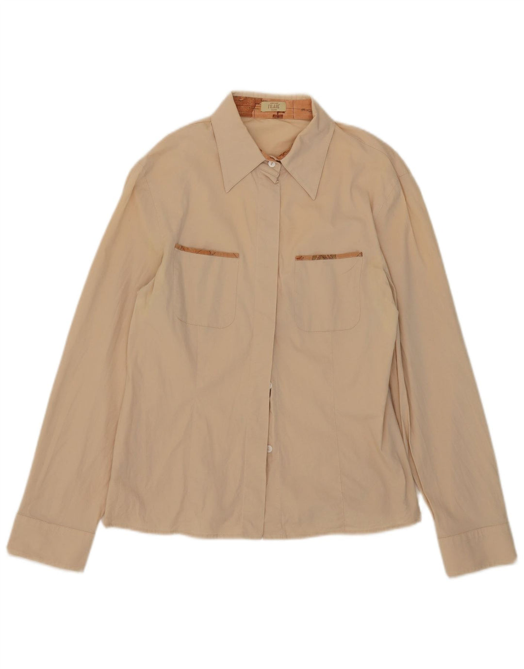 Camicia da donna ALVIERO MARTINI UK 16 grande cotone beige