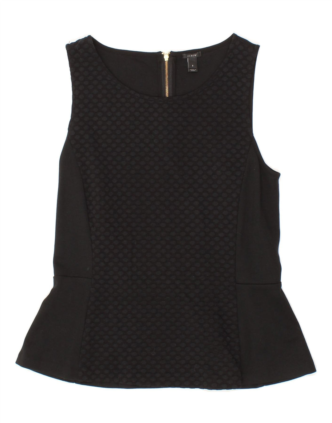 J. CREW Womens Sleeveless Blouse Top UK 8 Small Black Polka Dot Nylon Vintage J. Crew and Second-Hand J. Crew from Messina Hembry 