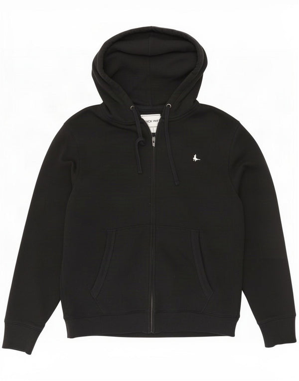 Jack Wills Mens Zip Hoodie Sweater Large Black Cotton