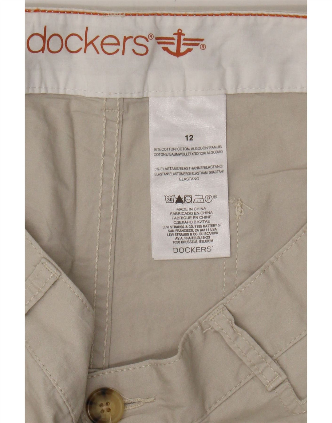 DOCKERS Womens Casual Shorts US 12 Large W34 Beige Cotton Vintage Dockers and Second-Hand Dockers from Messina Hembry 
