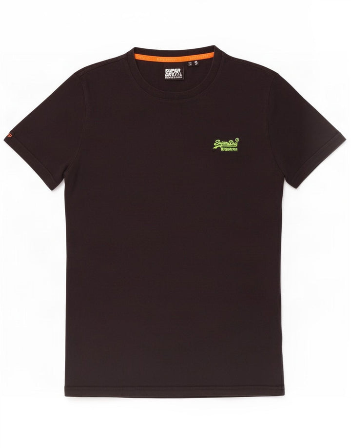 T-shirt da uomo Superdry Top Small in cotone nero