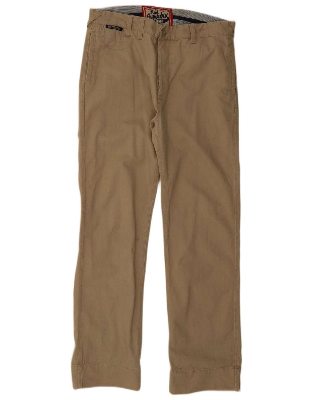 Pantaloni chino dritti da uomo Superdry W34 L32 Beige