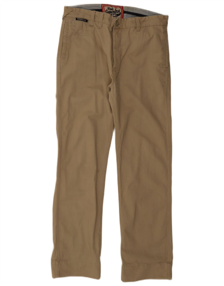 Pantaloni chino dritti da uomo Superdry W34 L32 Beige