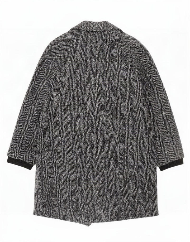 Topshop Cappotto doppiopetto oversize da donna UK 14 Grigio medio a spina di pesce