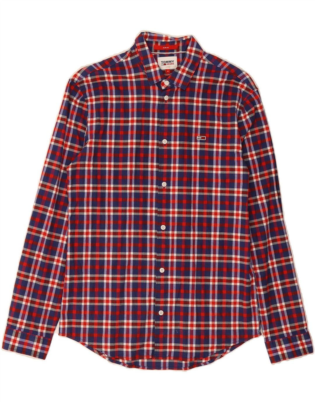 TOMMY HILFIGER Mens Slim Fit Shirt Medium Multicoloured Check Cotton Vintage Tommy Hilfiger and Second-Hand Tommy Hilfiger from Messina Hembry 