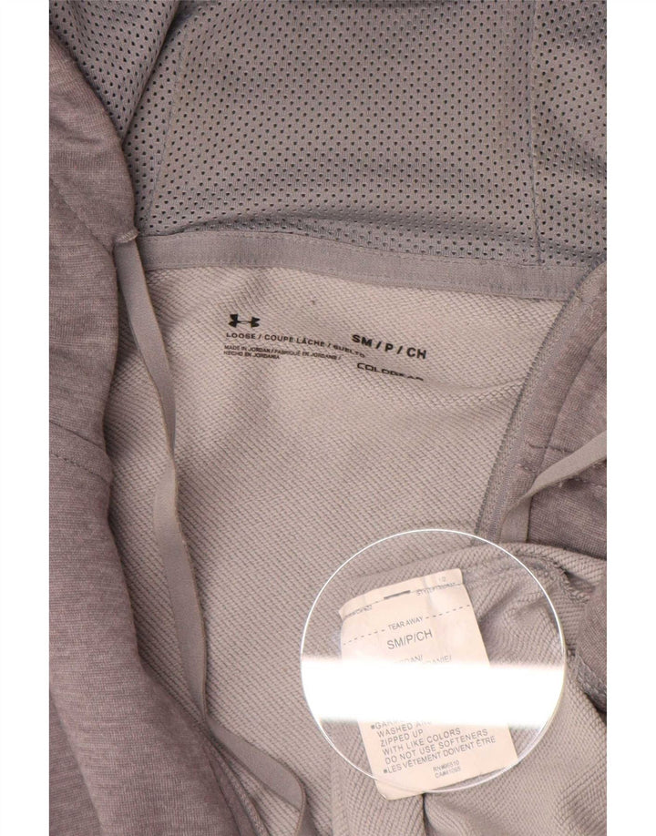 Felpa con cappuccio e zip Under Armour da uomo Cold Gear piccola in poliestere grigio