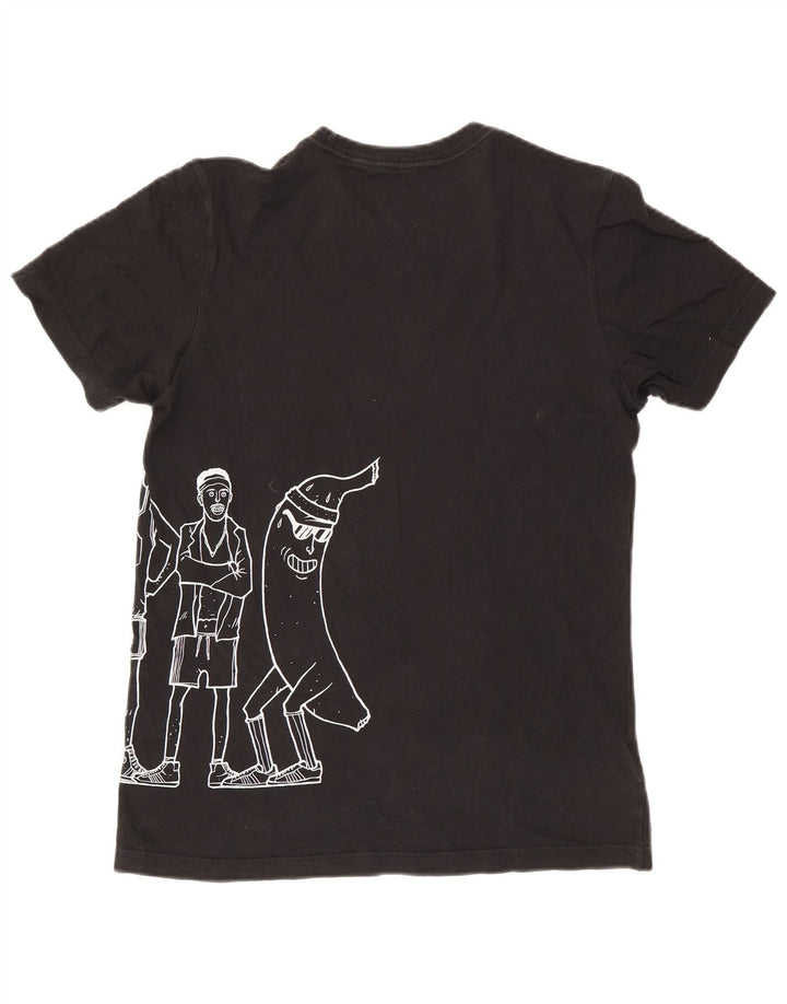 T-shirt grafica da uomo Adidas Top piccola in cotone nero