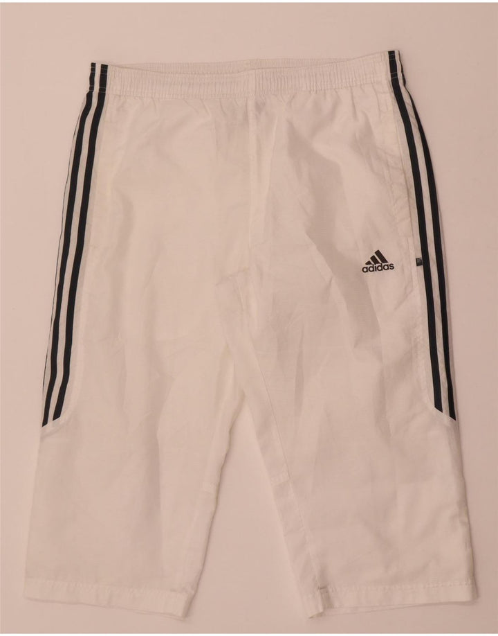 Pantaloncini sportivi da uomo Adidas Bermuda piccoli in poliestere bianco