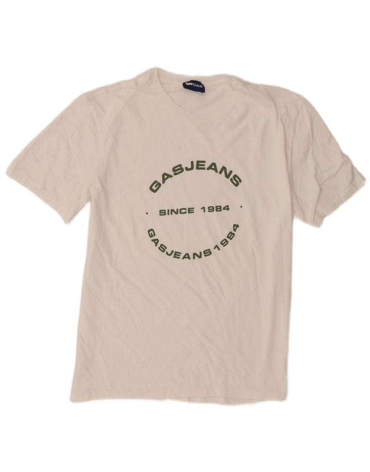 T-shirt grafica da uomo Gas Top bianco medio