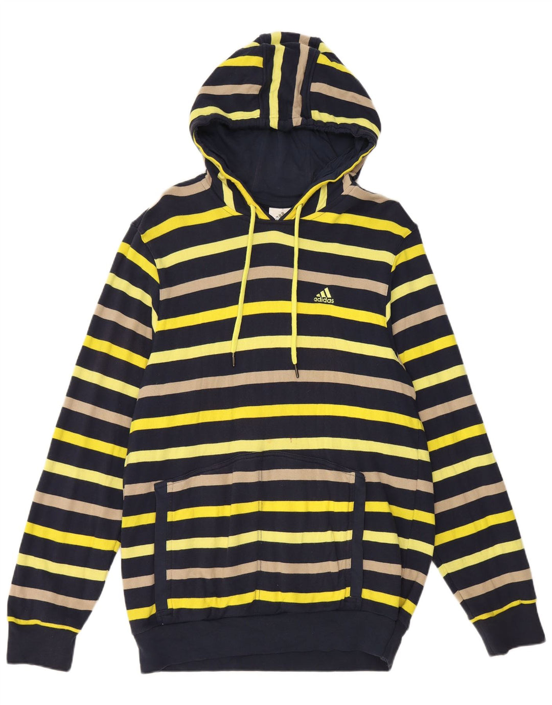 Maglione con cappuccio da uomo ADIDAS grande in cotone a righe multicolore