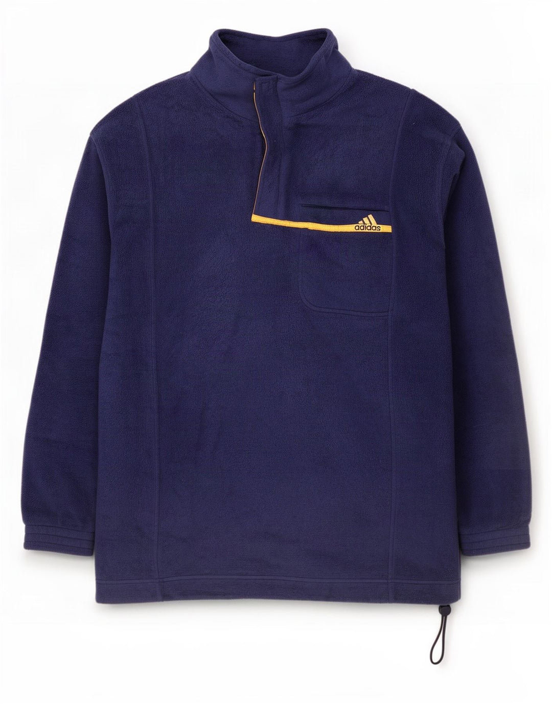 Maglione in pile da uomo con zip e collo Adidas UK 40/42 medio poliestere blu navy