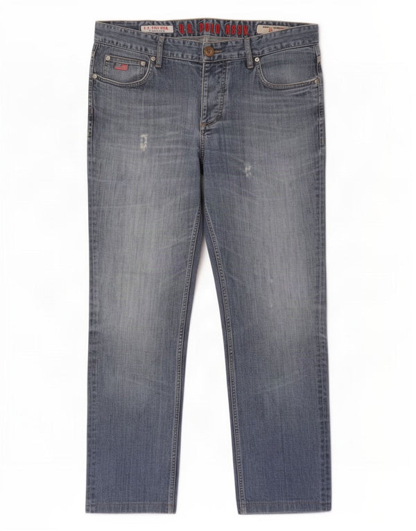 Polo Assn. Jeans dritti invecchiati da uomo W34 L30 in cotone blu