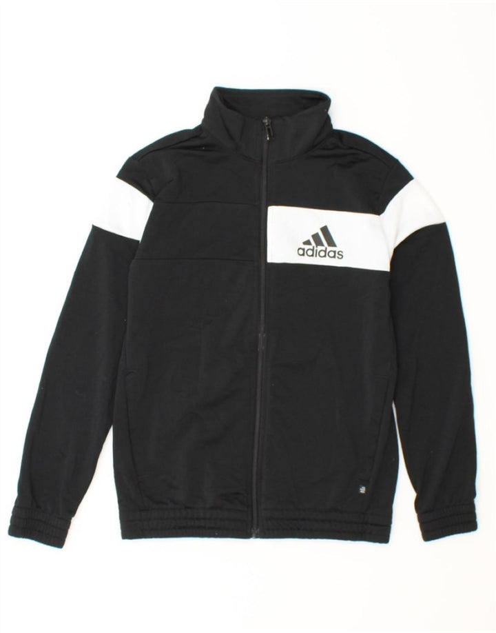 ADIDAS Boys Tracksuit Top Jacket 9-10 Years Black Colourblock Polyester Vintage Adidas and Second-Hand Adidas from Messina Hembry 