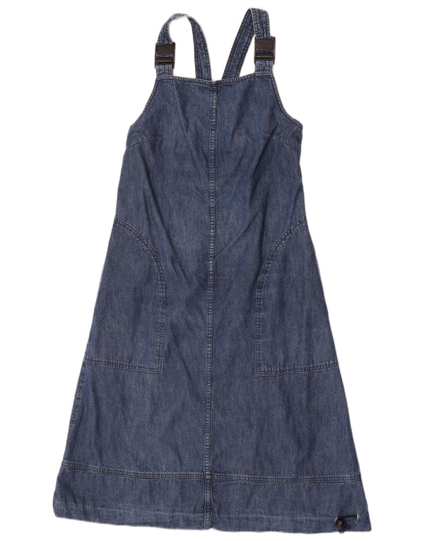 Benetton Abito in denim senza maniche da donna UK 12 Medio Blu navy Cotone