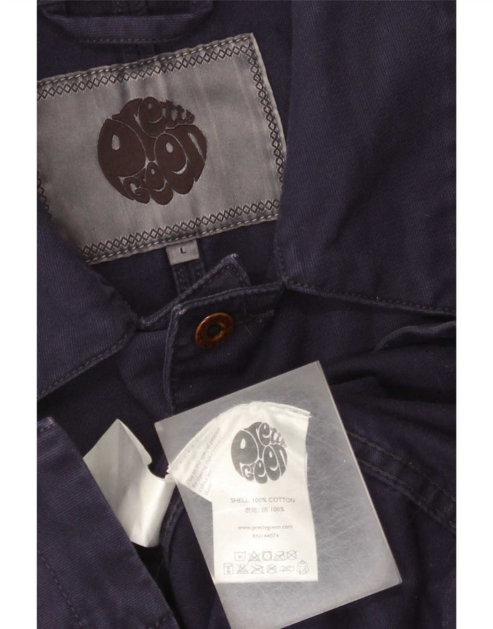 Giacca utility da uomo Pretty Green UK 40 Large in cotone blu navy