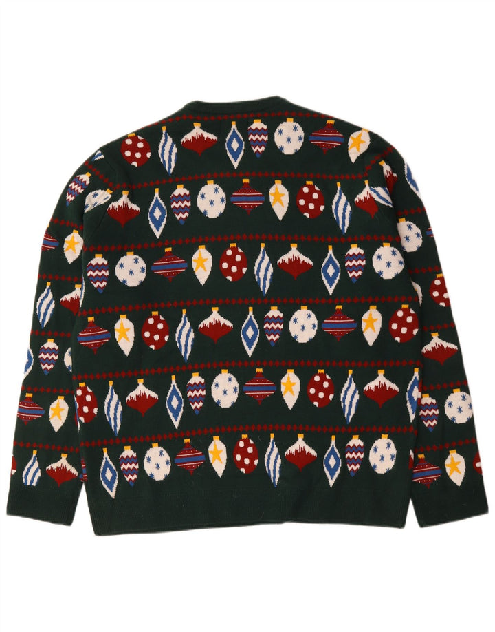 Maglione maglione girocollo da uomo Marks & Spencer 2XL Verde Fair Isle
