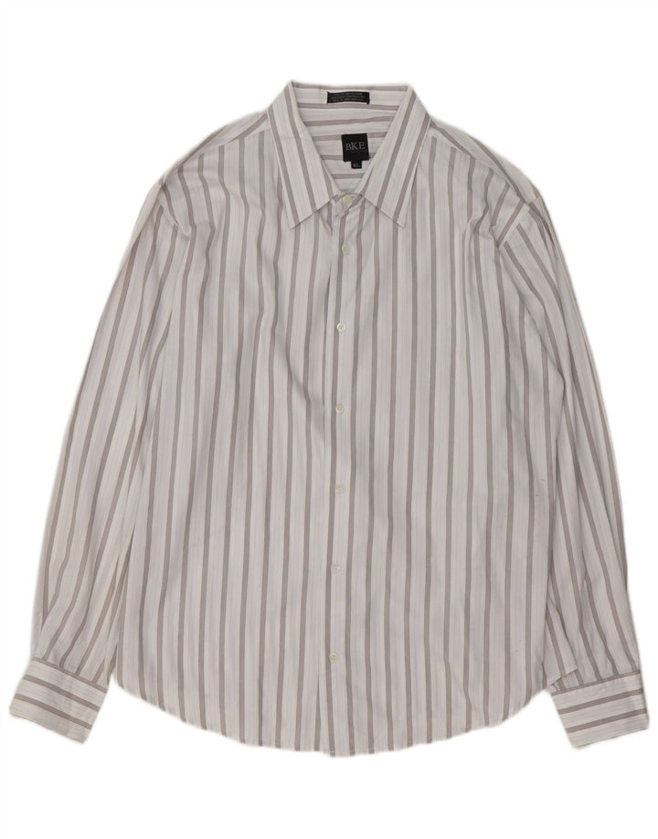 Camicia da uomo BKE XL in cotone a righe blu