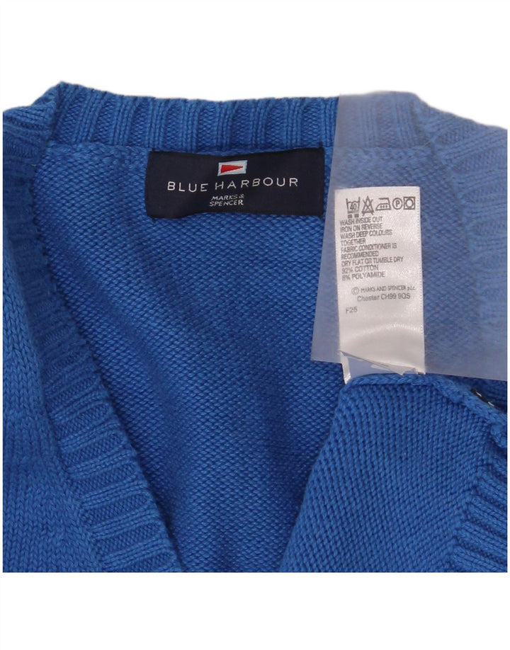 Maglione da uomo con scollo a V blu Harbour Marks & Spencer 2XL cotone blu