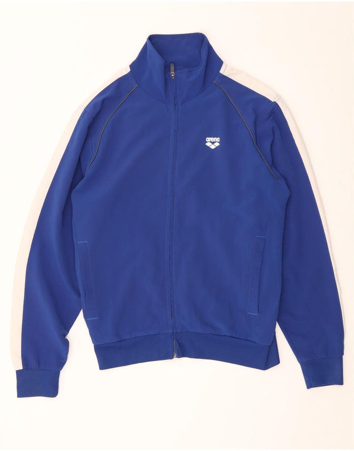 Giacca da ginnastica da uomo Arena piccola in poliestere color block blu