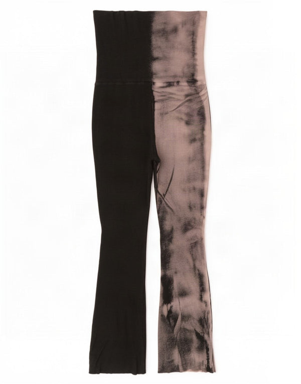 Leggings a vita alta da donna Zara UK 14 Large in cotone color block nero