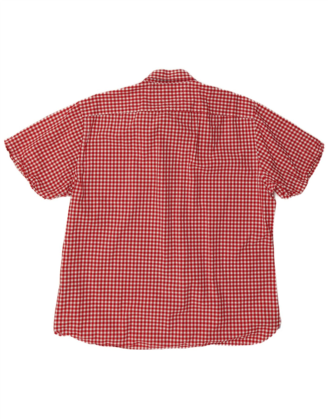 TOMMY HILFIGER Camicia a maniche corte personalizzata da uomo 2XL in cotone a quadretti rosso