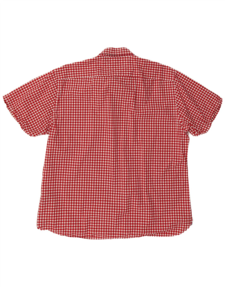 TOMMY HILFIGER Camicia a maniche corte personalizzata da uomo 2XL in cotone a quadretti rosso
