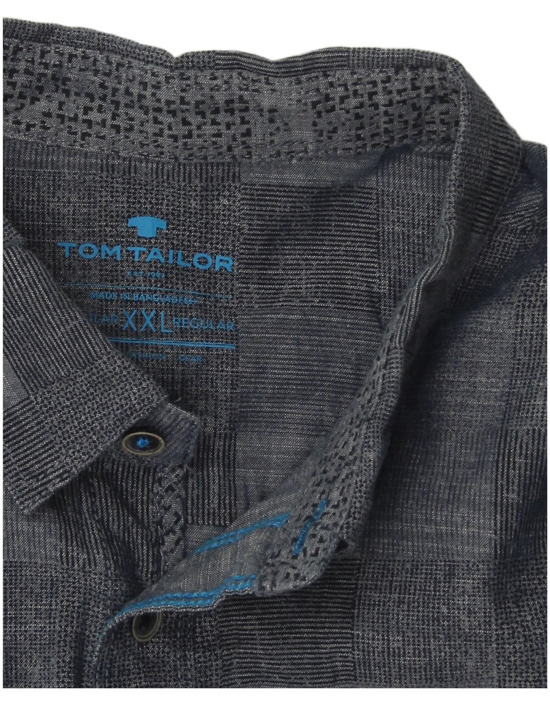 Camicia da uomo TOM TAILOR 2XL Blu navy geometrico
