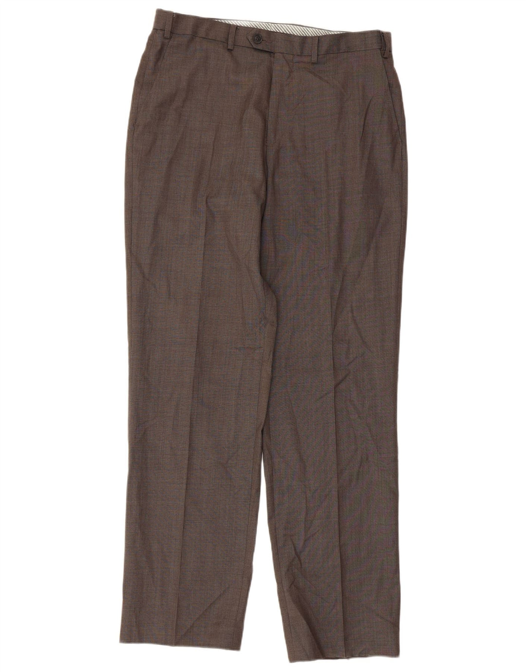 MARKS & SPENCER Pantaloni da abito dritti da uomo W34 L33 Poliestere grigio