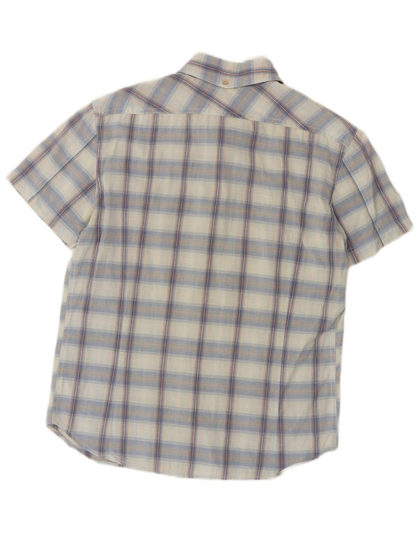 Diesel Camicia a maniche corte da uomo in cotone a quadri blu grandi