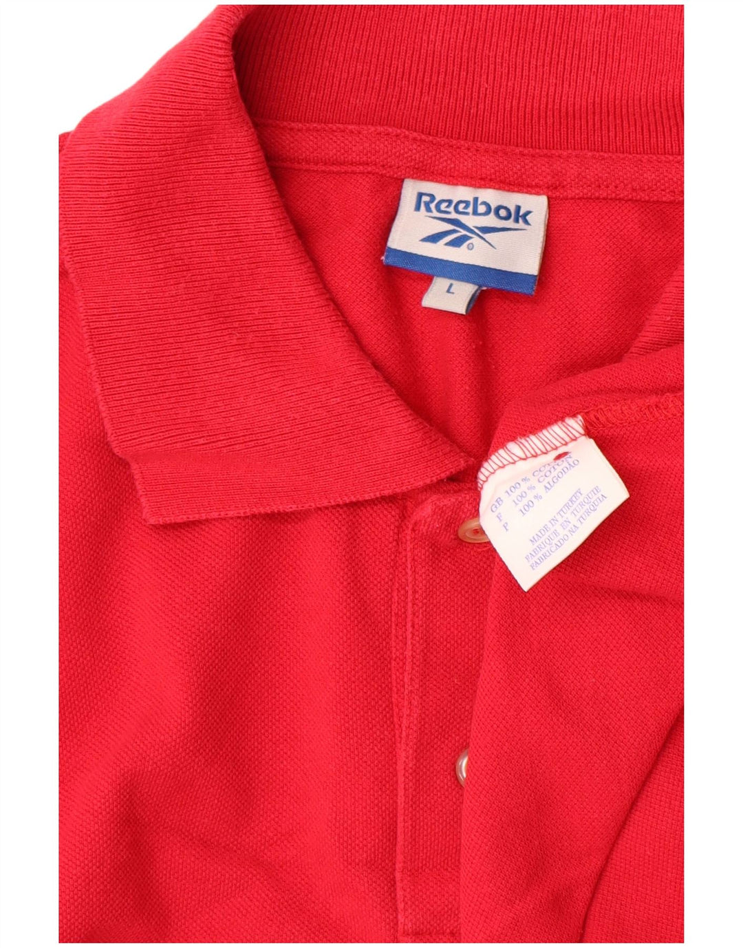 Polo Reebok da uomo grande in cotone rosso
