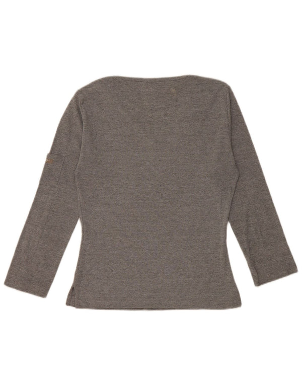 Guess Crop Top da donna a maniche lunghe UK 12 Cotone grigio medio