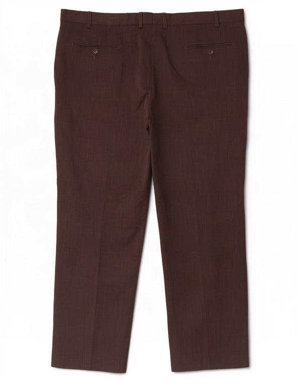 Pantaloni chino dritti da uomo Marks & Spencer W42 L29 poliestere marrone