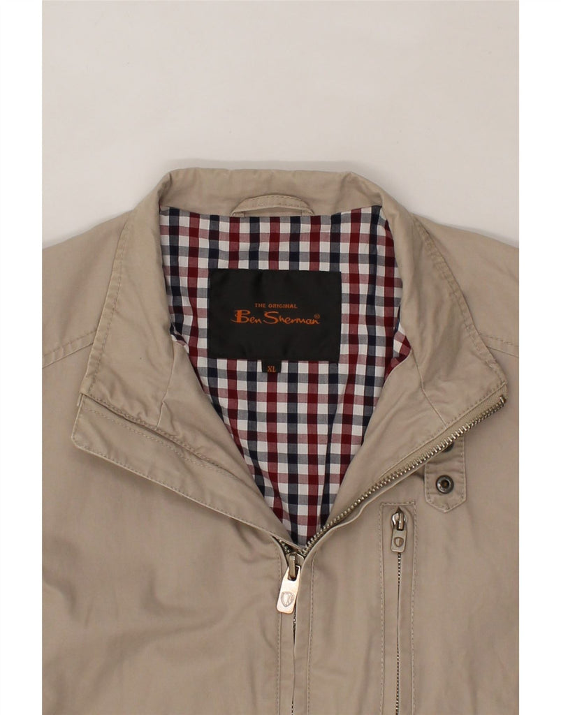 BEN SHERMAN Womens Graphic Bomber Jacket UK 18 XL Beige Cotton Vintage Ben Sherman and Second-Hand Ben Sherman from Messina Hembry 