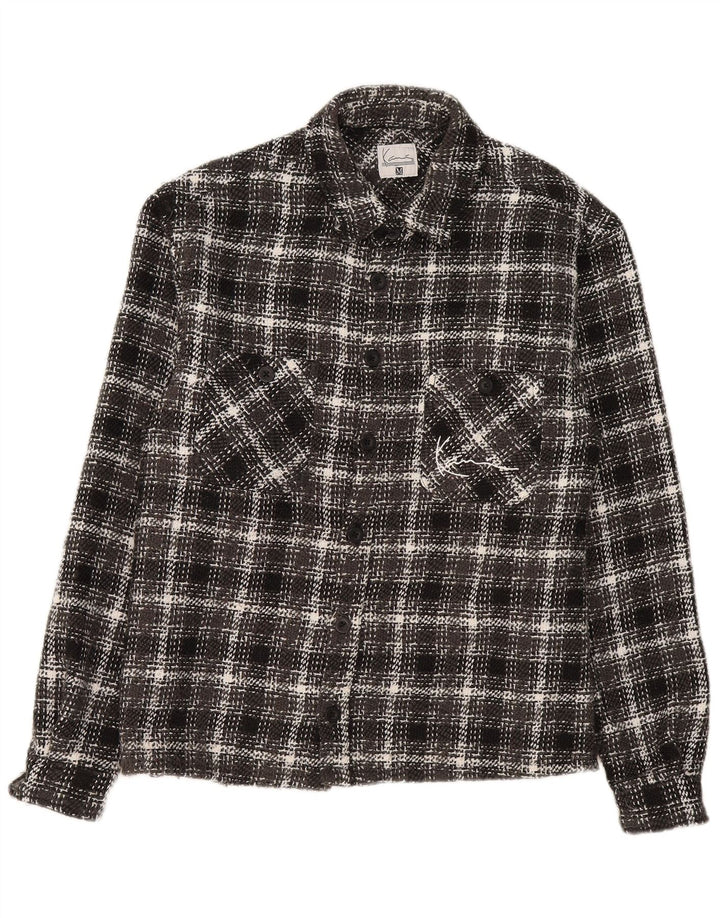 Karl Kani Camicia da uomo in flanella Poliestere medio a quadri nero
