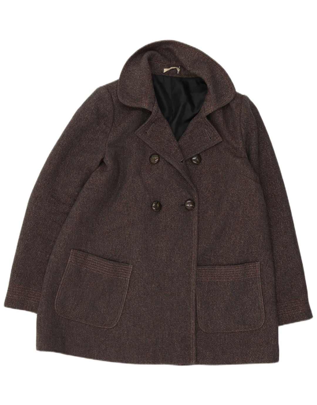 Cappotto da marinaio vintage da donna UK 18 XL Marrone