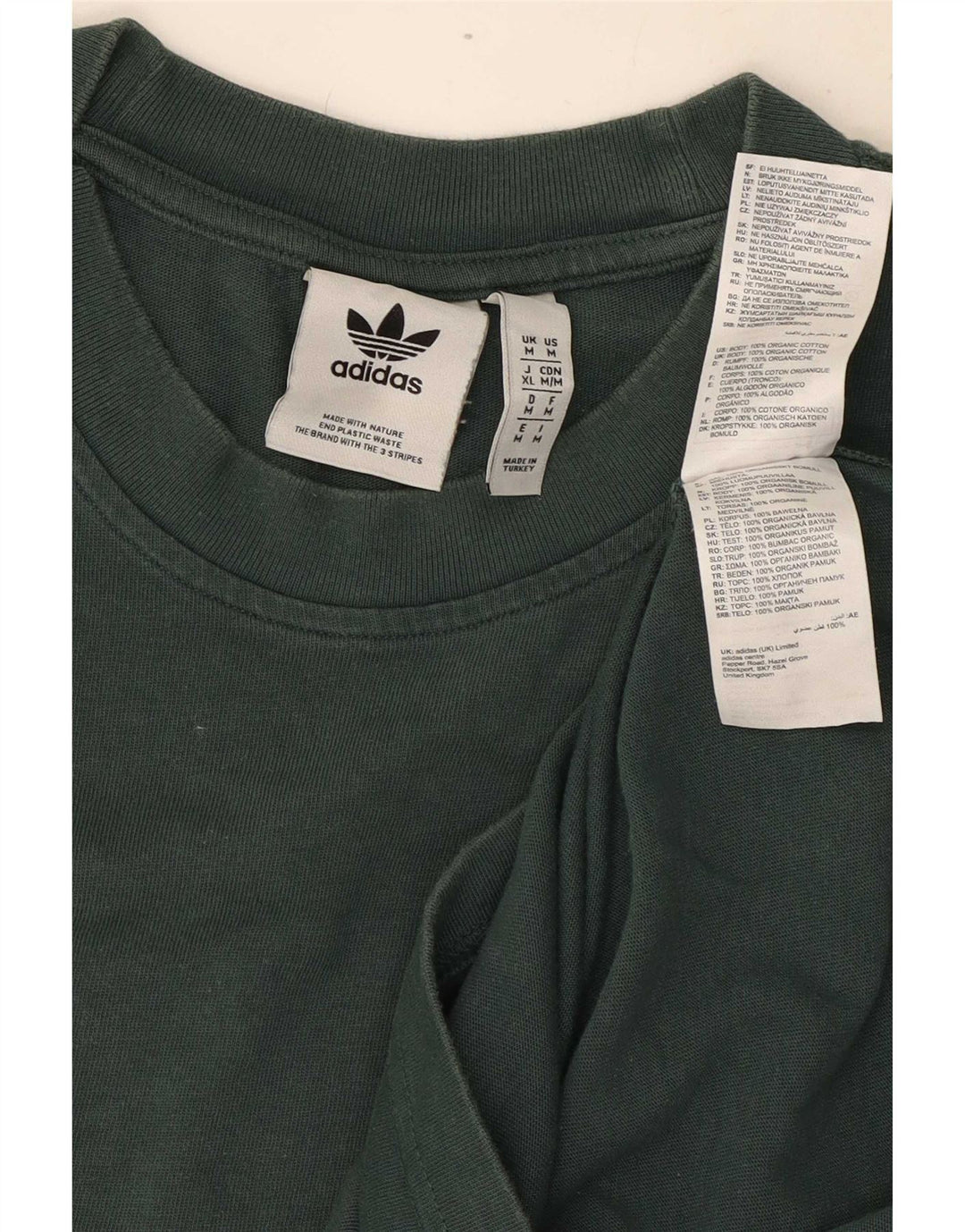 T-shirt da uomo Adidas Top in cotone verde medio