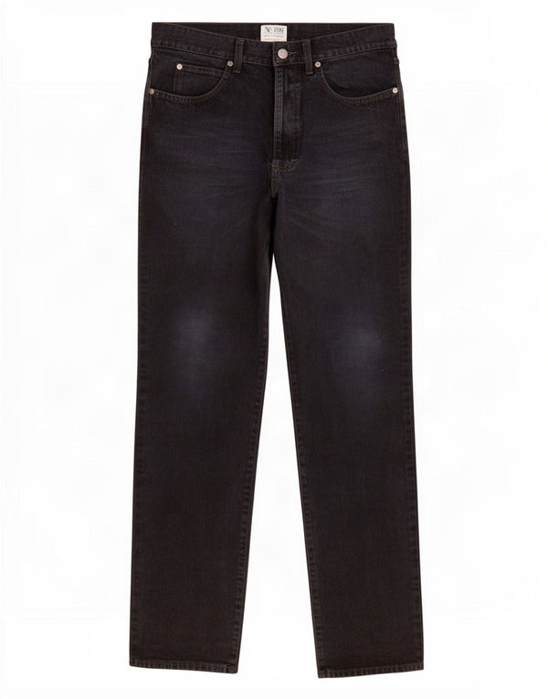 Jeans dritti da donna a vita alta Cerruti 1881 W33 L32 cotone nero
