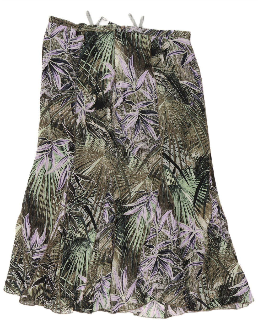 Gonna a tromba a vita alta da donna GELCO UK 16 grande W32 verde floreale