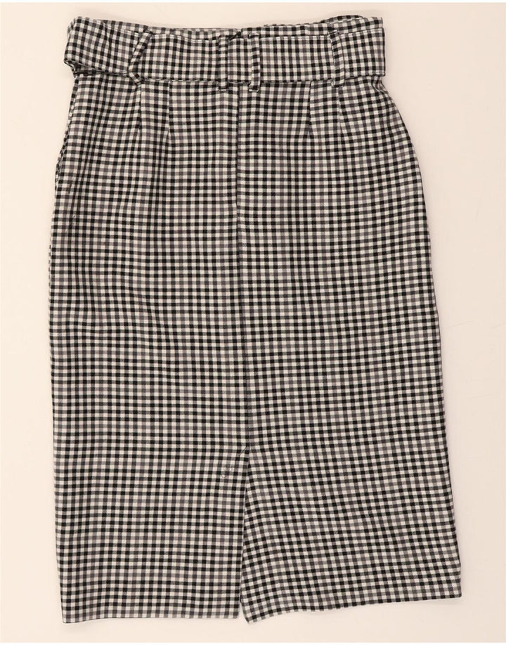MARKS & SPENCER Womens Straight Skirt UK 14 Large W32  Grey Gingham Vintage Marks & Spencer and Second-Hand Marks & Spencer from Messina Hembry 