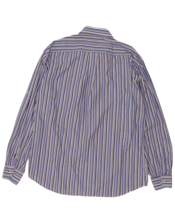 Camicia Uomo Navigare Cotone Riga Grande Blu